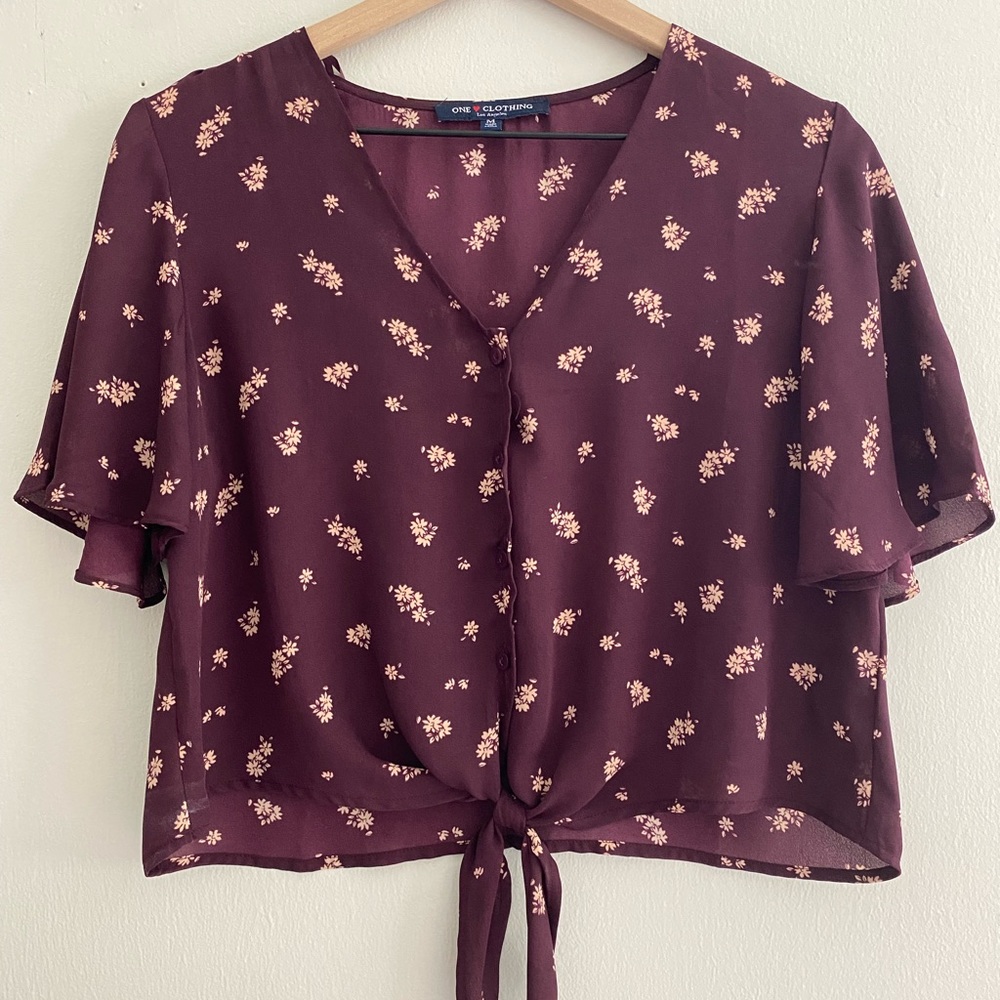 One Clothing floral tie top
